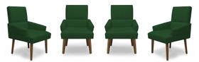 Kit 4 Poltronas Cadeiras Decorativa Sala de Jantar Itália Suede Verde - MeuLar Decorações
