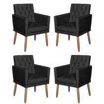 Kit 4 Poltronas Capitone material sintético para Sala de Estar Decorativa Cadeira Estofada Resistente Escritório Recepção Manicure Kit 4 Poltronas Capitone material sintético para Sala de Estar Decorativa Cadeira Estofada Resistente Escritório Recepção Manicure