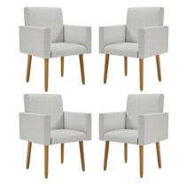 Kit 4 Poltronas Decorativa Cadeira Escritório Recepção Linho Kit 4 Poltronas Decorativa Cadeira Escritório Recepção Linho