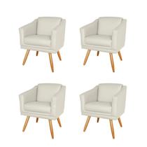 Kit 4 Poltronas Decorativa Valentina Sala Recepção Escritório Revestimento Sintético Bege Nude Kit 4 Poltronas Decorativa Valentina Sala Recepção Escritório Revestimento Sintético Bege Nude