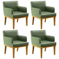 Kit 4 Poltronas Decorativas Para Sala De Estar E Recepção Beatriz W01 Facto Verde Musgo - Lyam Decor Kit 4 Poltronas Decorativas Para Sala De Estar E Recepção Beatriz W01 Facto Verde Musgo - Lyam Decor