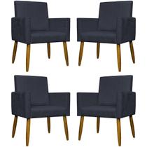 Kit 4 Poltronas Decorativas Para Sala Quarto Recepção Escritório Confortável Luxo Mari Suede Kit 4 Poltronas Decorativas Para Sala Quarto Recepção Escritório Confortável Luxo Mari Suede