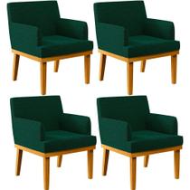 Kit 4 Poltronas Decorativas Sala De Estar E Recepção Base Mel Beatriz W01 Bouclê Verde - Lyam Decor Kit 4 Poltronas Decorativas Sala De Estar E Recepção Base Mel Beatriz W01 Bouclê Verde - Lyam Decor