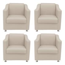 Kit 4 Poltronas Decorativas Sofia Para Recepção Salão Consultório material sintético Kit 4 Poltronas Decorativas Sofia Para Recepção Salão Consultório material sintético