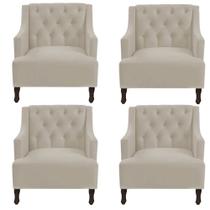 Kit 4 poltronas genesis suede bege