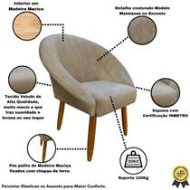 Kit 4 Poltronas Ibiza para Recepção Sala de Estar Decorativa Cadeira Estofada Resistente Escritório Manicure