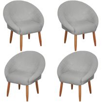 Kit 4 Poltronas Ibiza para Recepção Sala de Estar Decorativa Cadeira Estofada Resistente Escritório Manicure