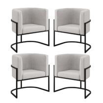 Kit 4 Poltronas Lua Sala Decorativa Suede Bege Balaqui Decor Kit 4 Poltronas Lua Sala Decorativa Suede Bege Balaqui Decor