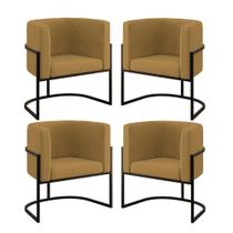 Kit 4 Poltronas Lua Sala Decorativa Suede Capuccino Balaqui Decor Kit 4 Poltronas Lua Sala Decorativa Suede Capuccino Balaqui Decor