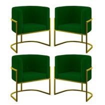 Kit 4 Poltronas Lua Sala Decorativa Verde Suede Balaqui Decor Kit 4 Poltronas Lua Sala Decorativa Verde Suede Balaqui Decor