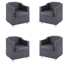 Kit 4 Poltronas para Recepção Clínica Médica - Balaqui Decor