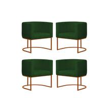 Kit 4 Poltronas Reforçada Decorativa Sala Gabriela Base Ferro Bronze Suede Verde Kit 4 Poltronas Reforçada Decorativa Sala Gabriela Base Ferro Bronze Suede Verde