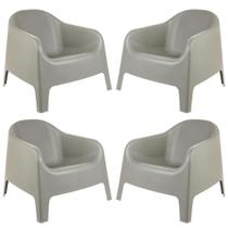 Kit 4 Poltronas Skarpo - Cinza