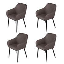 Kit 4 Poltronas Volga Or Design PU Café Base Metal Kit 4 Poltronas Volga Or Design PU Café Base Metal