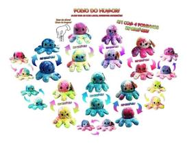 Kit 4 Polvo Polvinho Tiktok Humor Bravo Feliz Pelúcia 10cm