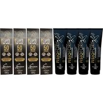 Kit 4 Pomada 50 Ervas 150g + 4 Pomada Fisiofort Premium 150g