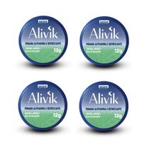 Kit 4 Pomada Alivik Mentol Cânfora Óleo Eucalipto 12g Bravir Kit 4 Pomada Alivik Mentol Cânfora Óleo Eucalipto 12g Bravir