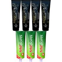 Kit 4 Pomada Fisiofort Premium 150G + 3 Creme Mil Dores 100G