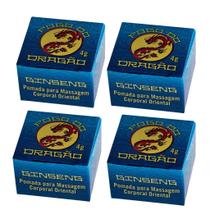 Kit 4 Pomada Fogo do Dragão Ginseng (azul) Sofisticatto 4g