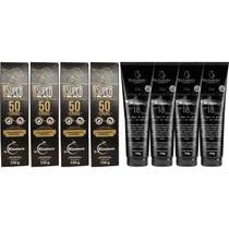 Kit 4 Pomada Massageadora 50 Ervas 150g + 4 Gel Cartilagem de Tubarão 150g