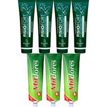 Kit 4 Pomada Massageadora Fisiofort 150g + 3 Creme Para Massaagem Mil Dores 100g