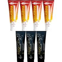 Kit 4 Pomada Massageadora Milagrosa 150g + 3 Pomada Massageadora Fisiofort Premium 150g