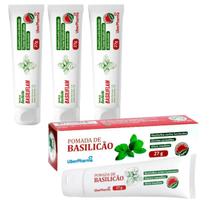 Kit 4 Pomadas De Basilicão 27g Basiliflam Furúnculo e Foliculite Inflamação Basilicum - Uberpharma