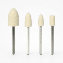 Kit 4 Pontas Montadas de Feltro Cônica e Reta Haste 3mm Compatível Com Micro Retífica Dremel