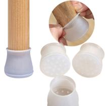 Kit 4 Ponteira Protetor Silicone Pé de Cadeira Mesa Redondo Antirruído