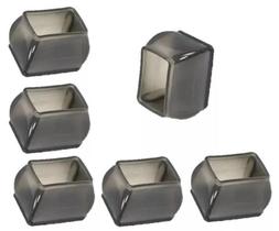 Kit 4 Ponteira Retangular Com Feltro Pé Cadeira Moveis Preto