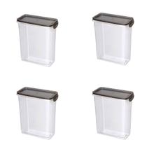 Kit 4 Porta Alimentos Mantimentos Trava Mais Retangular 3L