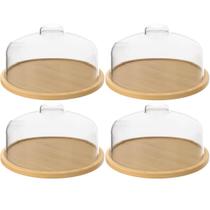 Kit 4 Porta Bolos com Cúpula de Plástico 26,5cm Coza Boleira Redonda Padaria Buffet Doces Sobremesas Kit 4 Porta Bolos com Cúpula de Plástico 26,5cm Coza Boleira Redonda Padaria Buffet Doces Sobremesas