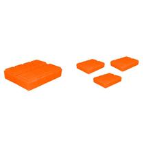 Kit 4 Porta Comprimido Alaranjado Plástico