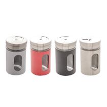 Kit 4 Porta Condimentos e Tempero Em Vidro e Inox