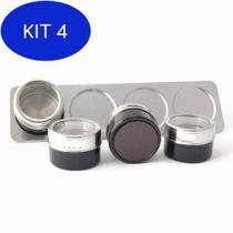 Kit 4 Porta Condimentos Magnético em Inox