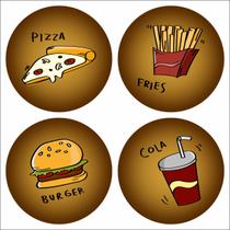 Kit 4 Porta Copos Fast Food Mesa Restaurante Descanso Copo Kit 4 Porta Copos Fast Food Mesa Restaurante Descanso Copo