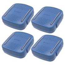 Kit 4 Porta Cotonetes Algodão Portátil para Viagem com Elástico Interno Azul Crippa Kit 4 Porta Cotonetes Algodão Portátil para Viagem com Elástico Interno Azul Crippa