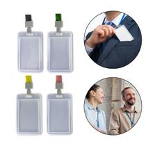 Kit 4 Porta Crachá Cartão Transparente Cordão Cores Sortidas