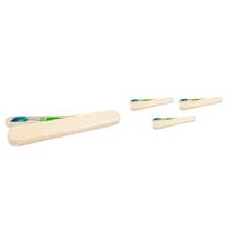 Kit 4 Porta Escova Dental Fibra Madeira Palha