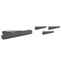 Kit 4 Porta Escova Dental Prata Plástico
