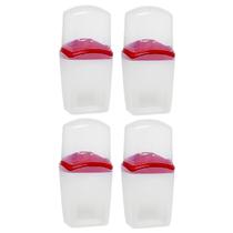 Kit 4 Porta Escovas de Dente Tampa 5 Div 4 Escovas + 1 Pasta