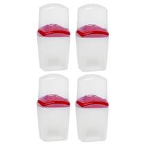 Kit 4 Porta Escovas de Dente Tampa 5 Div 4 Escovas + 1 Pasta