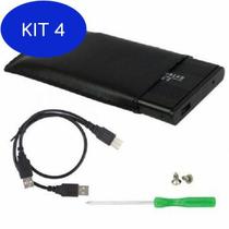 Kit 4 Porta HD PC Notebook Sata 2.5 USB 2.0