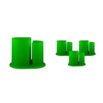 Kit 4 Porta Lápis Duo Verde Neon Plástico
