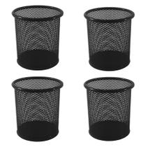 Kit 4 Porta Lápis Organizador Escritório Mesa Caneta Treco D - preto Kit 4 Porta Lápis Organizador Escritório Mesa Caneta Treco D - preto