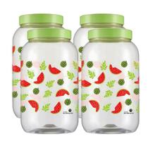 Kit 4 Porta Mantimentos Decorado Organizador Multiuso Grande Tampa De Rosca 3,6 Litros Kit 4 Porta Mantimentos Decorado Organizador Multiuso Grande Tampa De Rosca 3,6 Litros