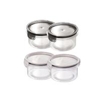 Kit 4 Porta Mantimentos Hermético Red Trava+ Cristal 550 mL Branco e Preto Kit 4 Porta Mantimentos Hermético Red Trava+ Cristal 550 mL Branco e Preto