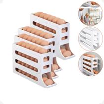 Kit 4 Porta Ovos 4 Andares Organizador de Geladeira Branco