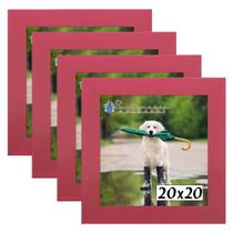 Kit 4 Porta Retrado Molduras 20x20 Rosa