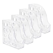 Kit 4 Porta revista e organizador de objetos Dellocolor Cristal Kit 4 Porta revista e organizador de objetos Dellocolor Cristal